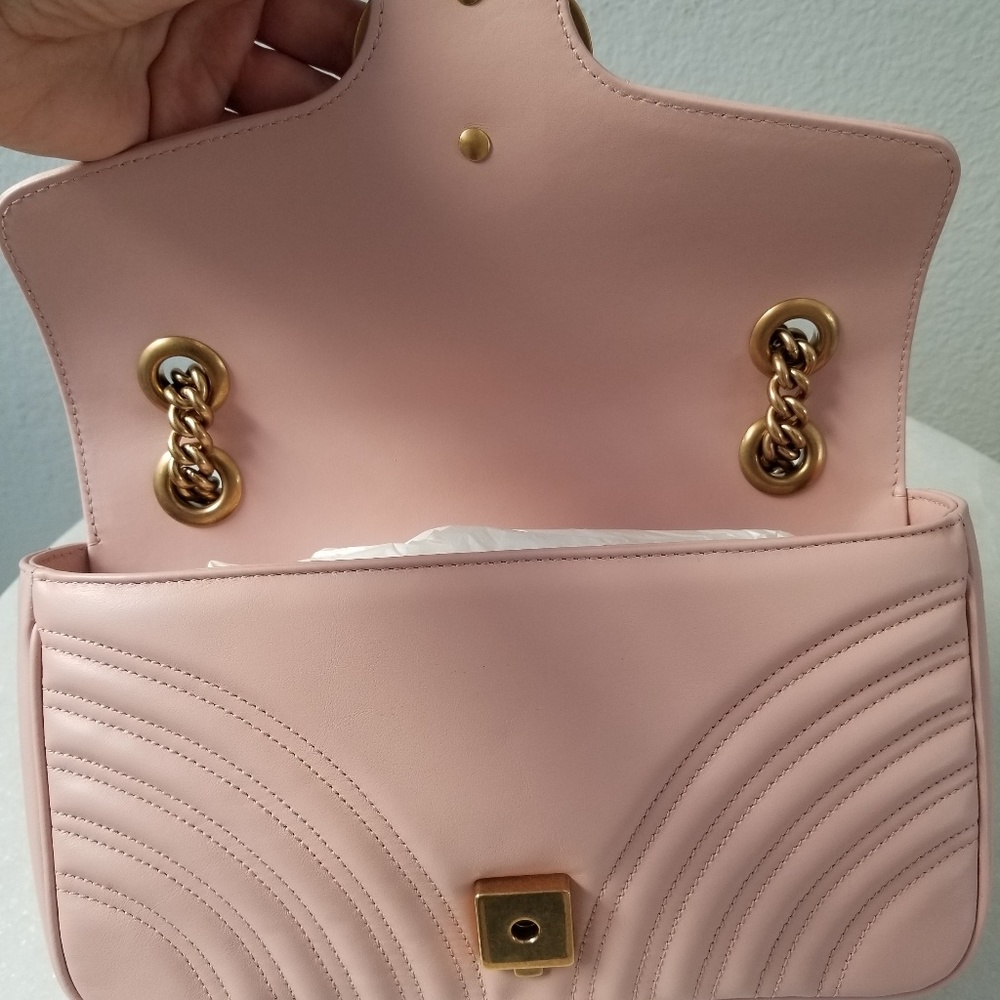 NWT Gucci marmont matelasse flap bag pink - Picture 5 of 8